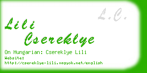 lili csereklye business card